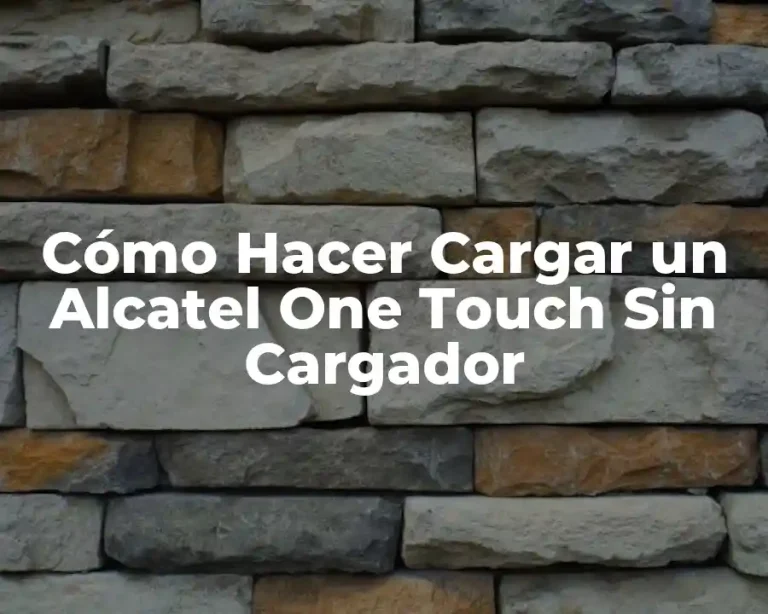 Cómo Hacer Cargar un Alcatel One Touch Sin Cargador