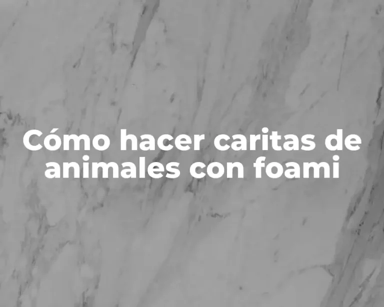 Cómo hacer caritas de animales con foami
