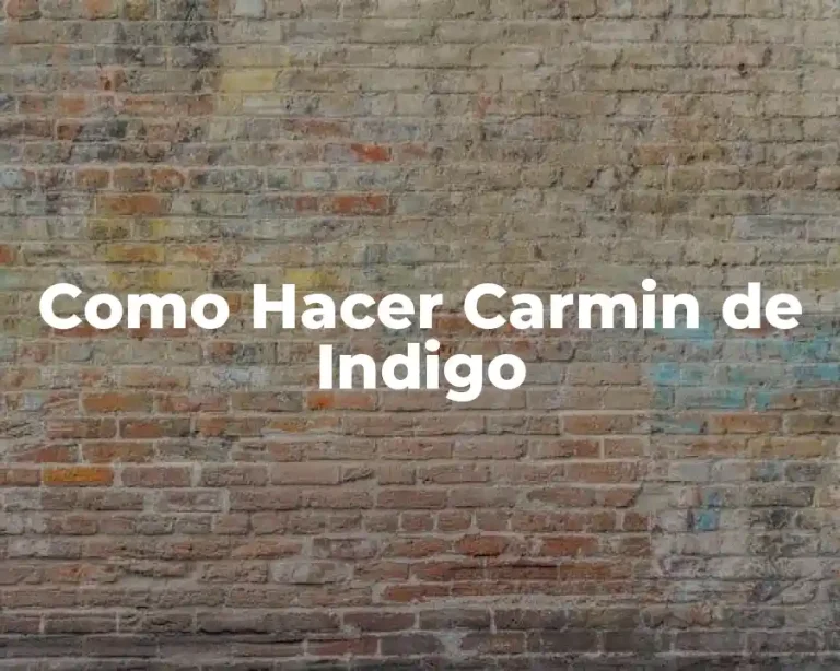 Como Hacer Carmin de Indigo