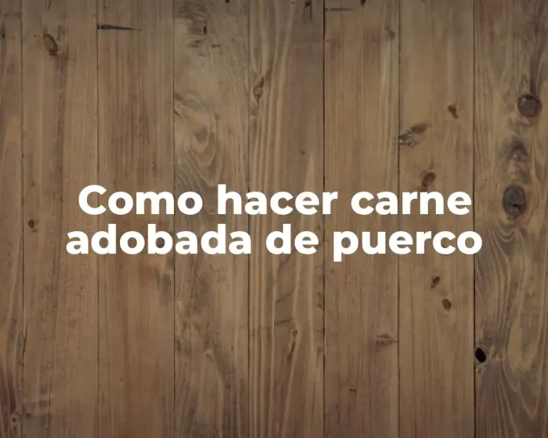 Como hacer carne adobada de puerco