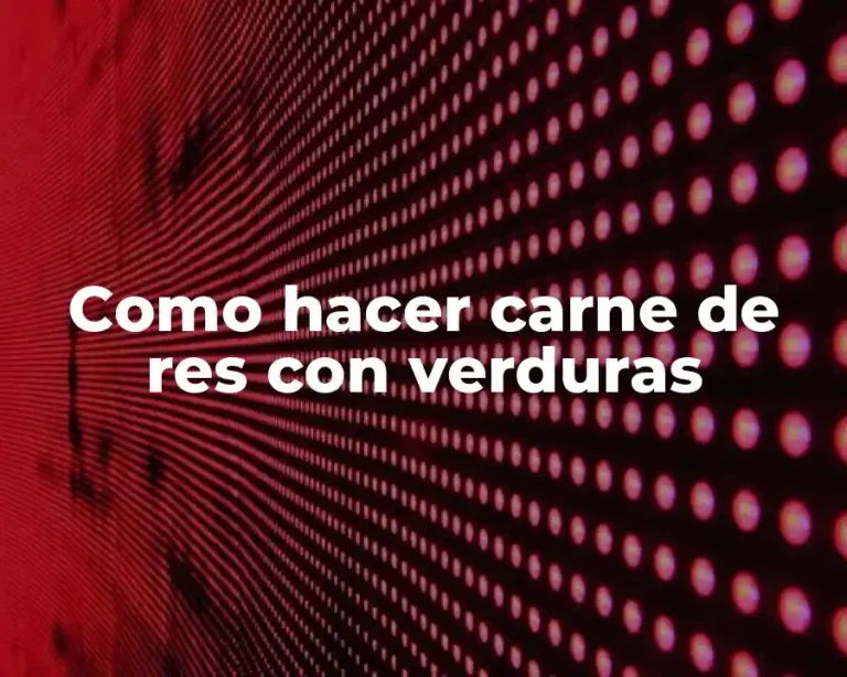 Como hacer carne de res con verduras