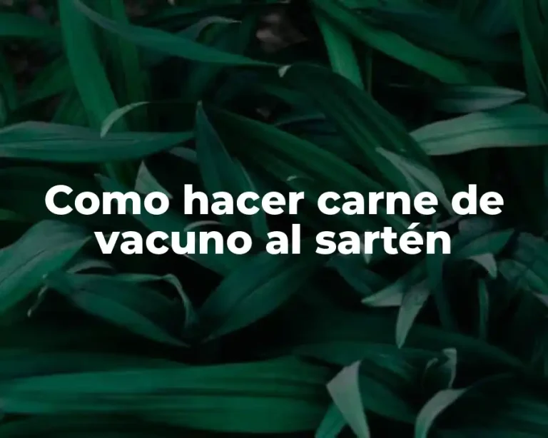 Como hacer carne de vacuno al sartén