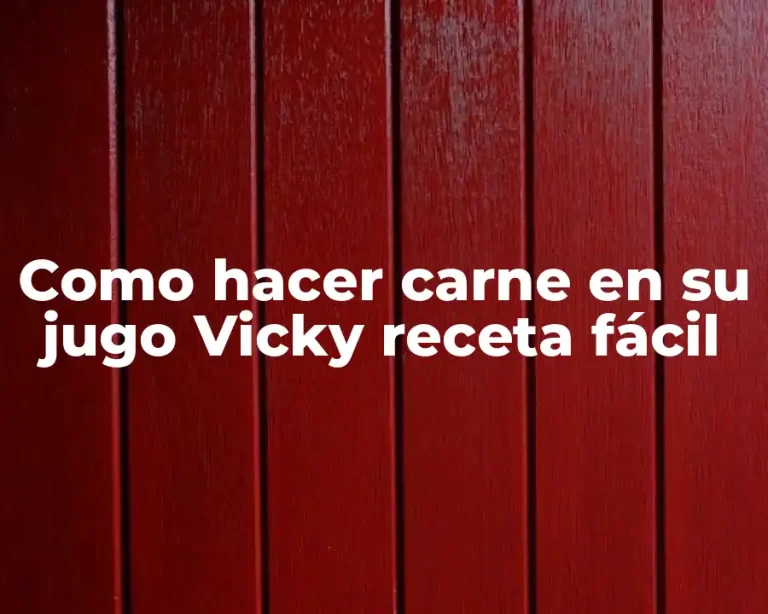 Como hacer carne en su jugo Vicky receta fácil
