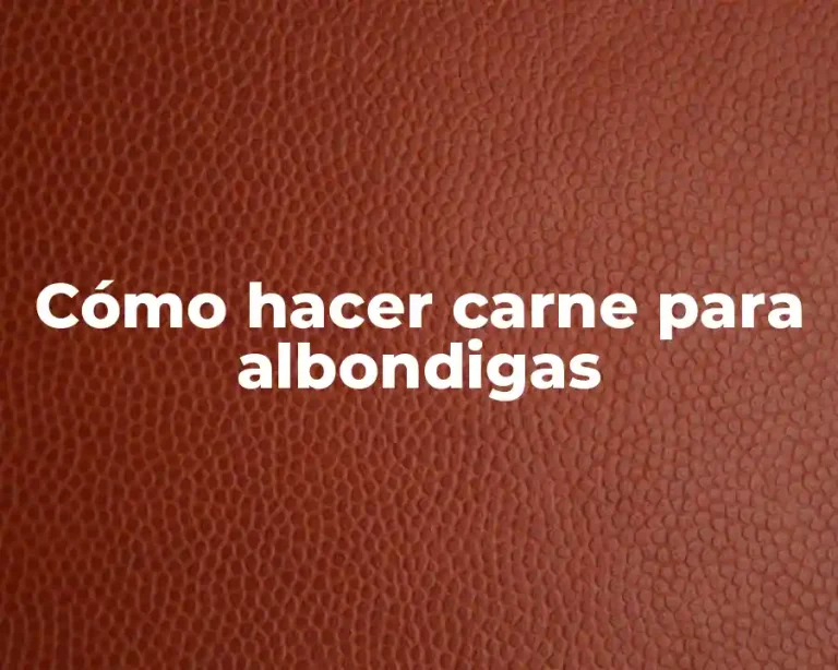 Cómo hacer carne para albondigas