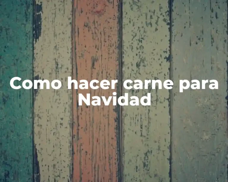 Como hacer carne para Navidad