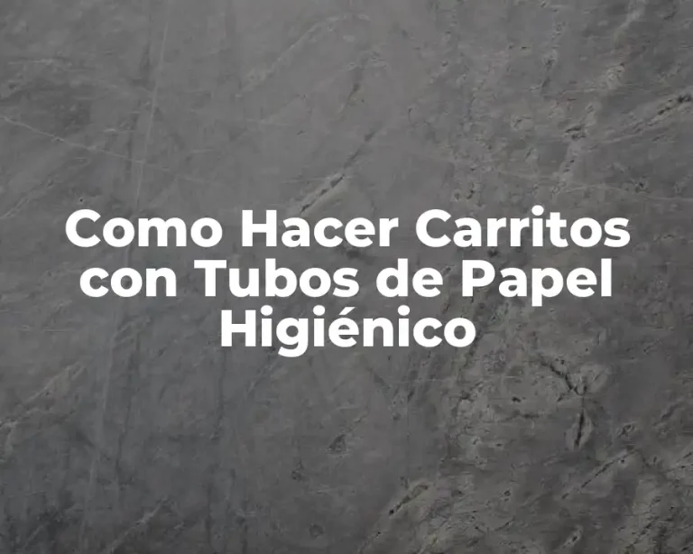 Como Hacer Carritos con Tubos de Papel Higiénico