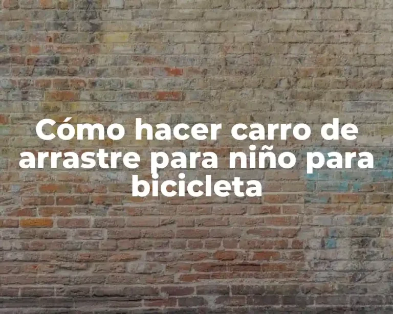 Cómo hacer carro de arrastre para niño para bicicleta