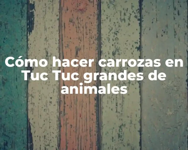 Cómo hacer carrozas en Tuc Tuc grandes de animales