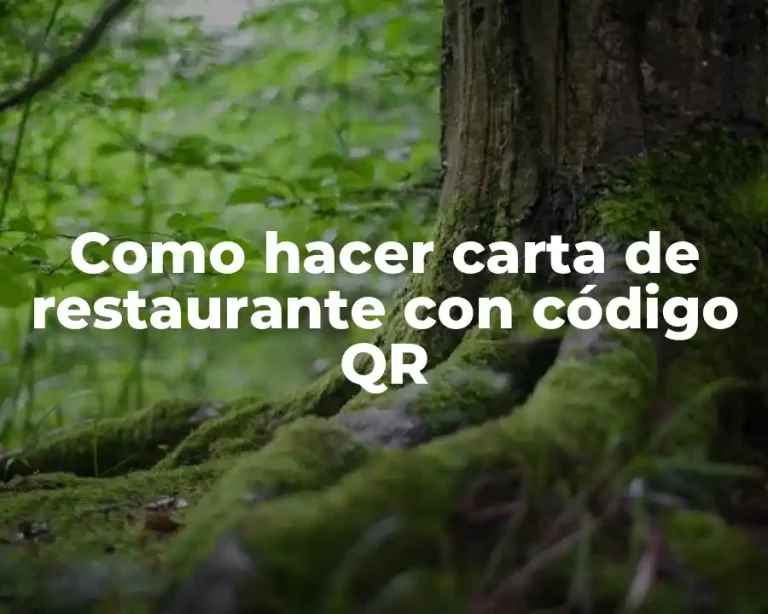 Como hacer carta de restaurante con código QR