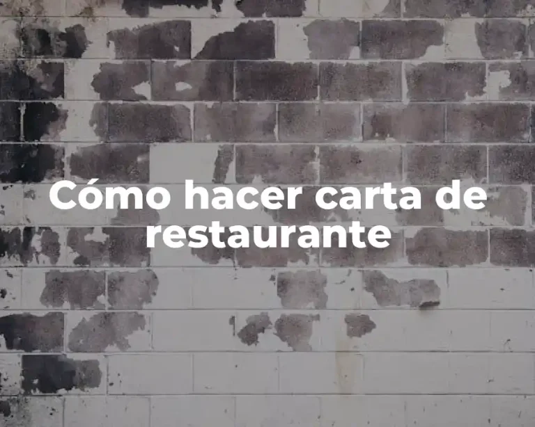 Cómo hacer carta de restaurante