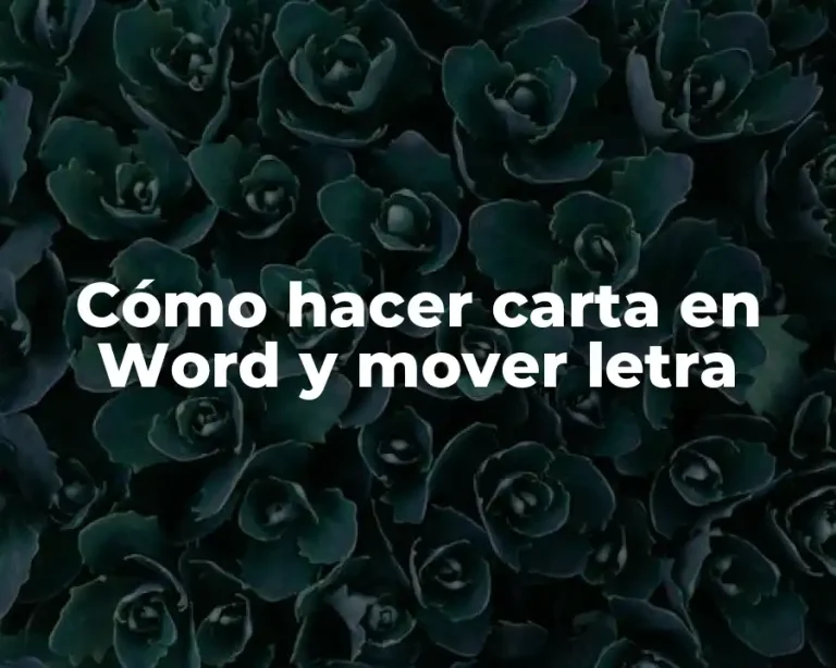 Cómo hacer carta en Word y mover letra