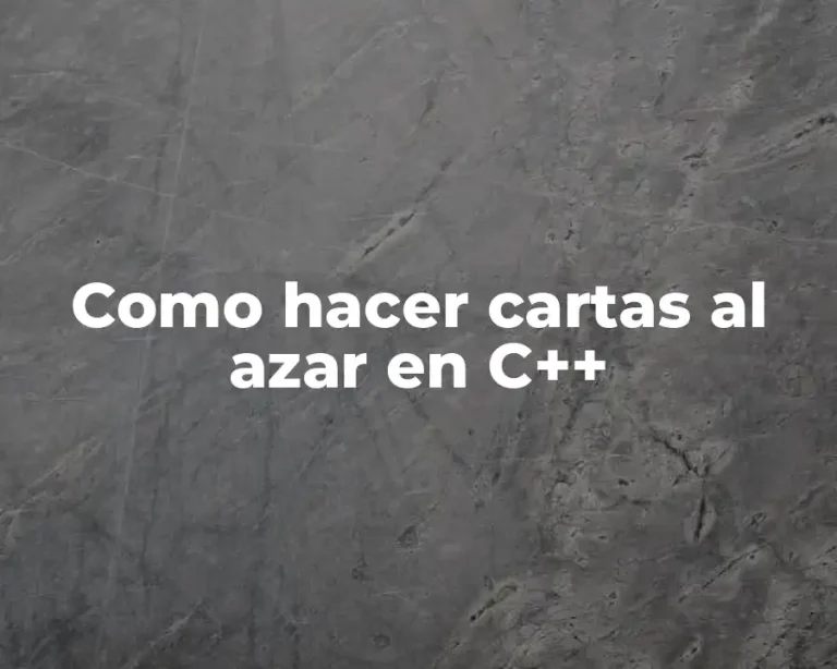 Como hacer cartas al azar en C++