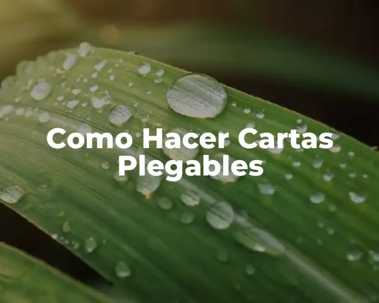 Como Hacer Cartas Plegables