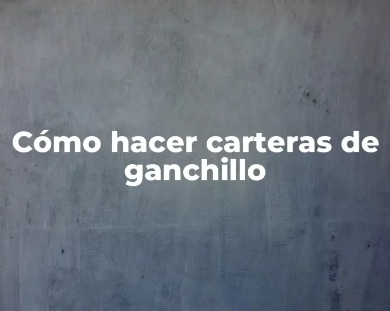 Cómo hacer carteras de ganchillo