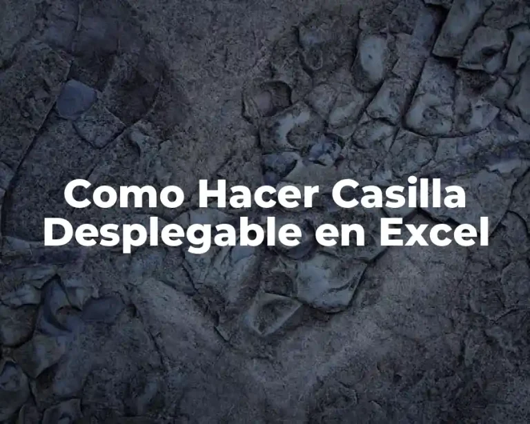 Como Hacer Casilla Desplegable en Excel