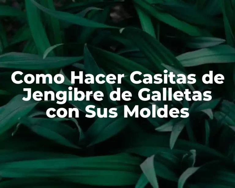 Como Hacer Casitas de Jengibre de Galletas con Sus Moldes