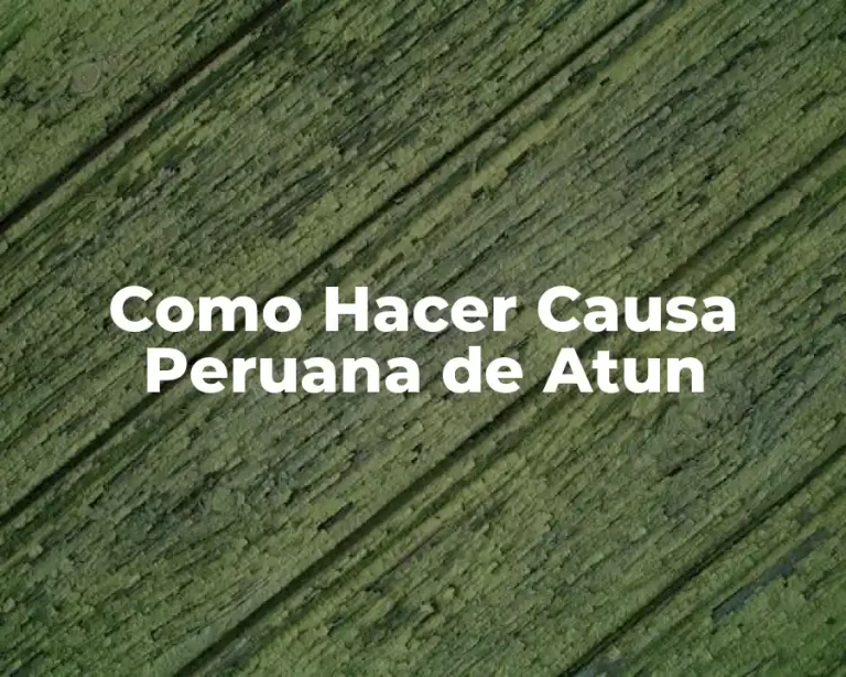 Como Hacer Causa Peruana de Atun