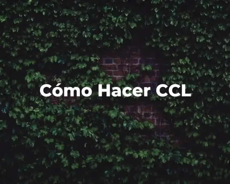 Cómo Hacer CCL