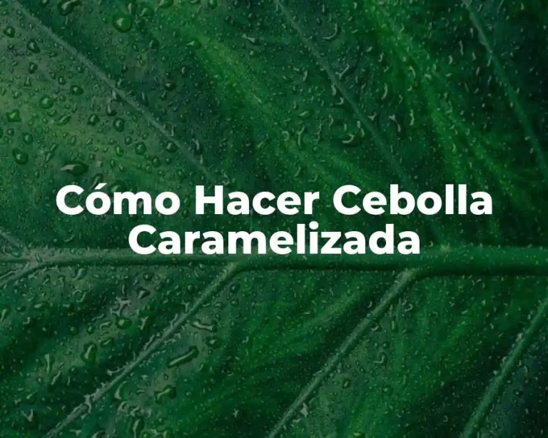 Cómo Hacer Cebolla Caramelizada