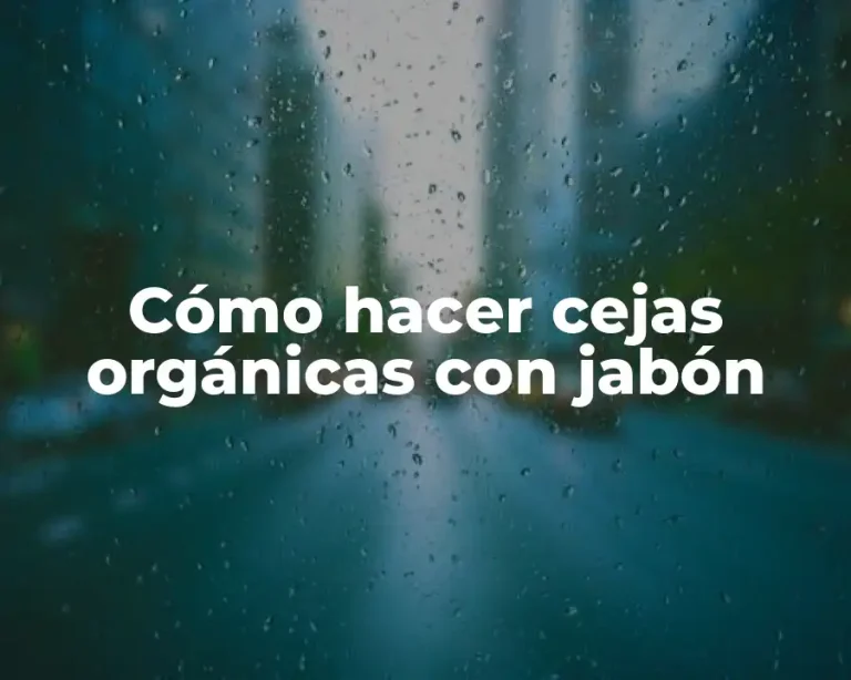 Cómo hacer cejas orgánicas con jabón