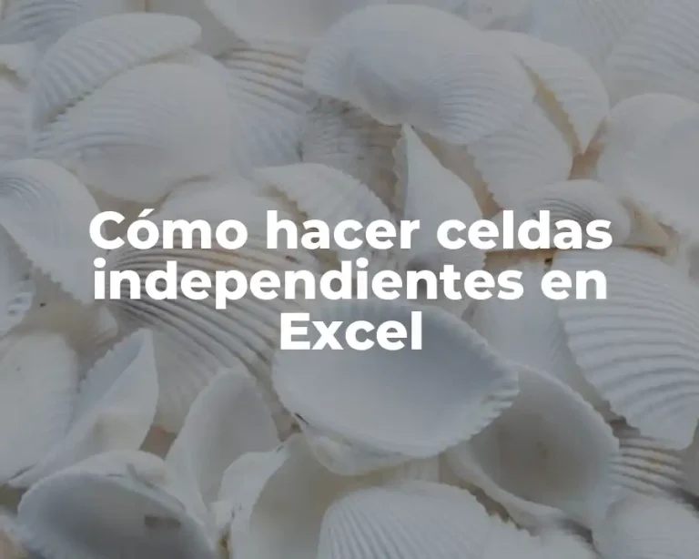 Cómo hacer celdas independientes en Excel