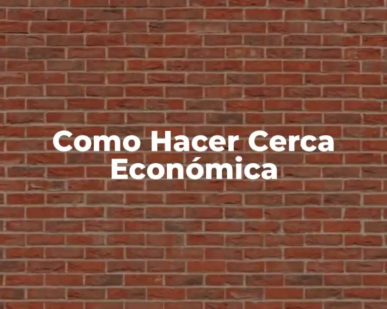 Como Hacer Cerca Económica