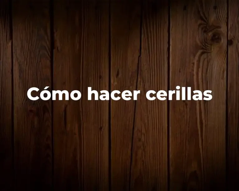 Cómo hacer cerillas