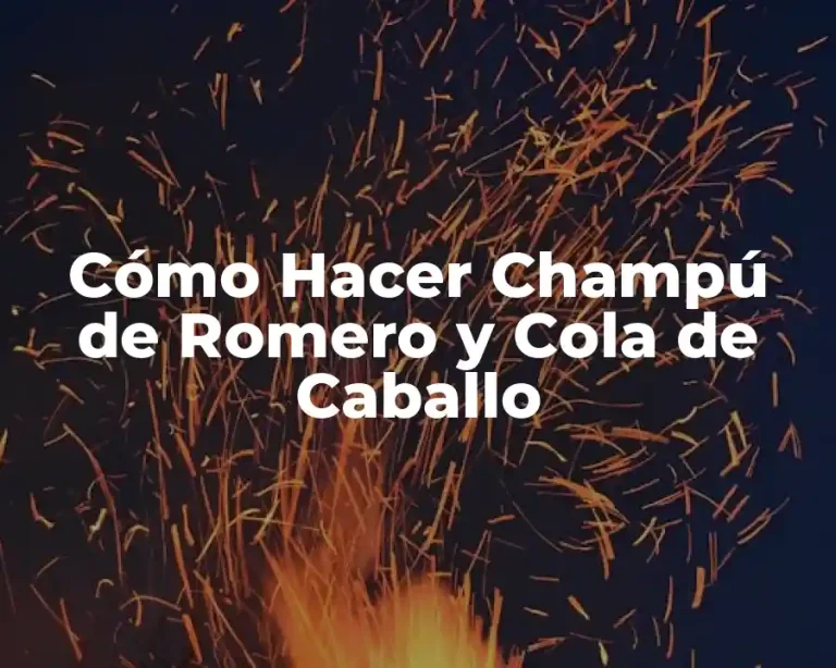 Cómo Hacer Champú de Romero y Cola de Caballo
