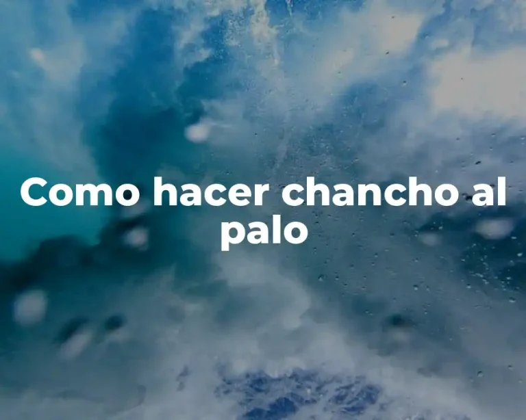 Como hacer chancho al palo