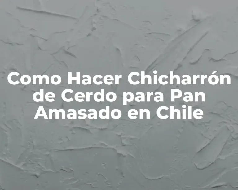 Como Hacer Chicharrón de Cerdo para Pan Amasado en Chile