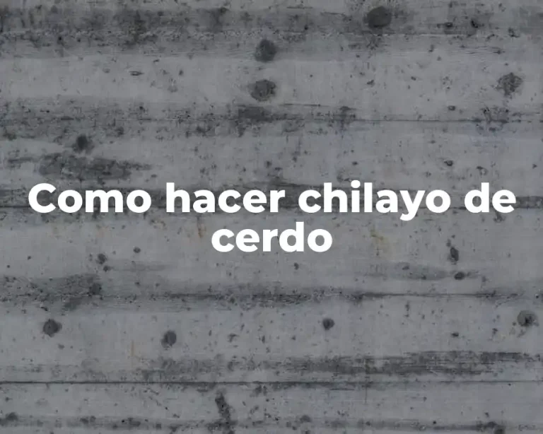 Como hacer chilayo de cerdo