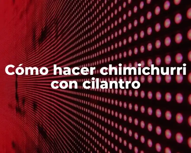 Cómo hacer chimichurri con cilantro