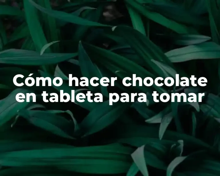 Cómo hacer chocolate en tableta para tomar