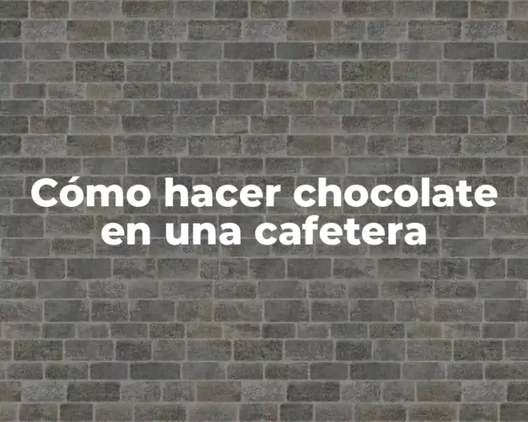 Cómo hacer chocolate en una cafetera
