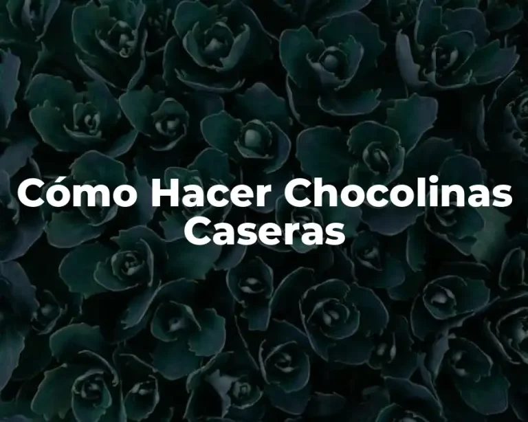 Cómo Hacer Chocolinas Caseras