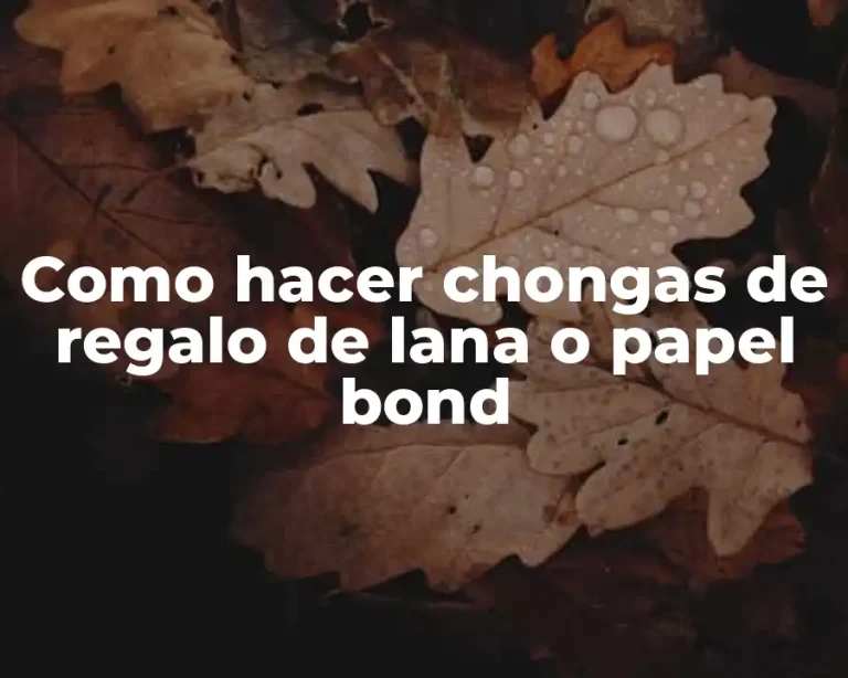 Como hacer chongas de regalo de lana o papel bond