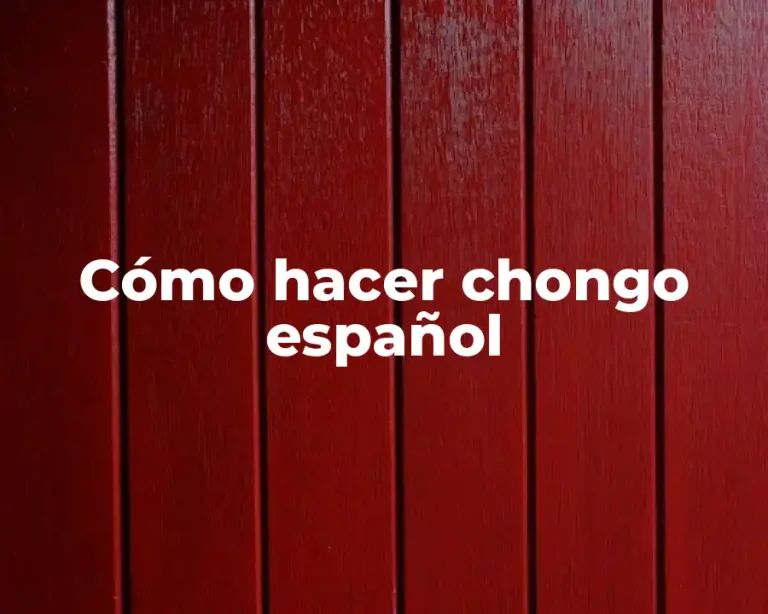 Cómo hacer chongo español