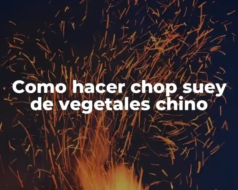 Como hacer chop suey de vegetales chino