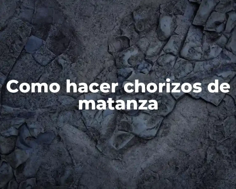 Como hacer chorizos de matanza