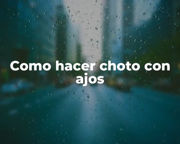 Como hacer choto con ajos