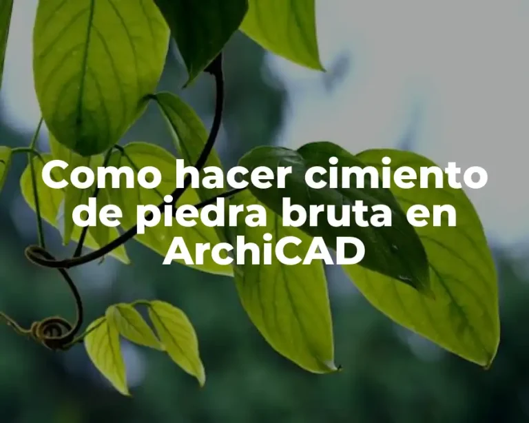 Como hacer cimiento de piedra bruta en ArchiCAD