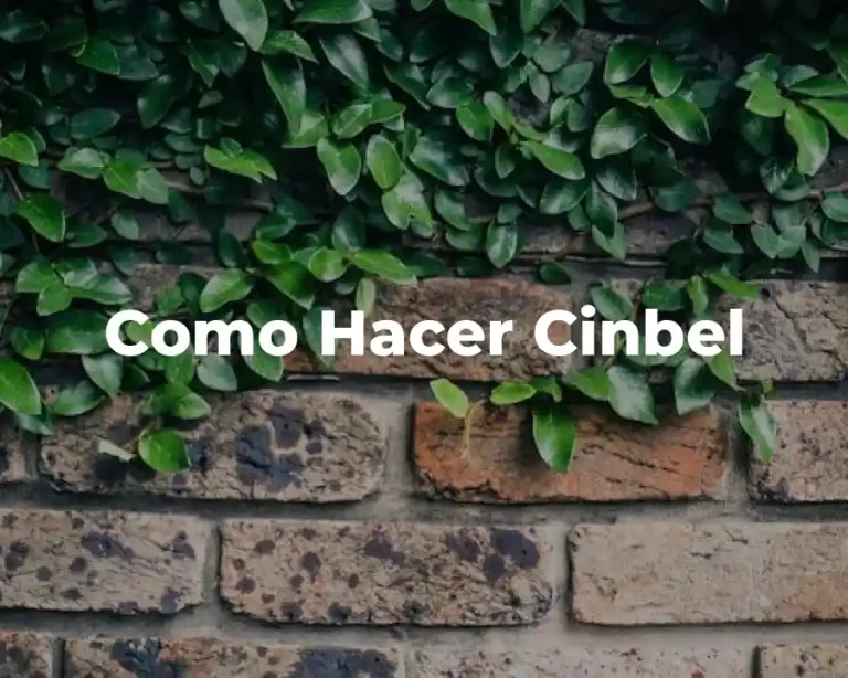 Como Hacer Cinbel