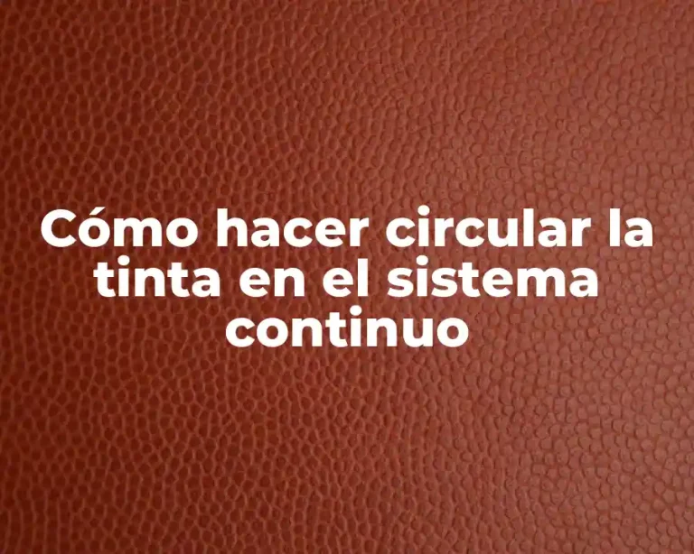 Cómo hacer circular la tinta en el sistema continuo