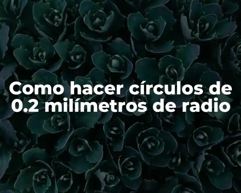 Como hacer círculos de 0.2 milímetros de radio