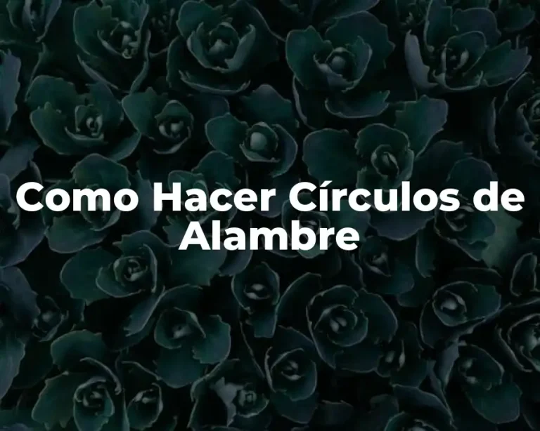 Como Hacer Círculos de Alambre