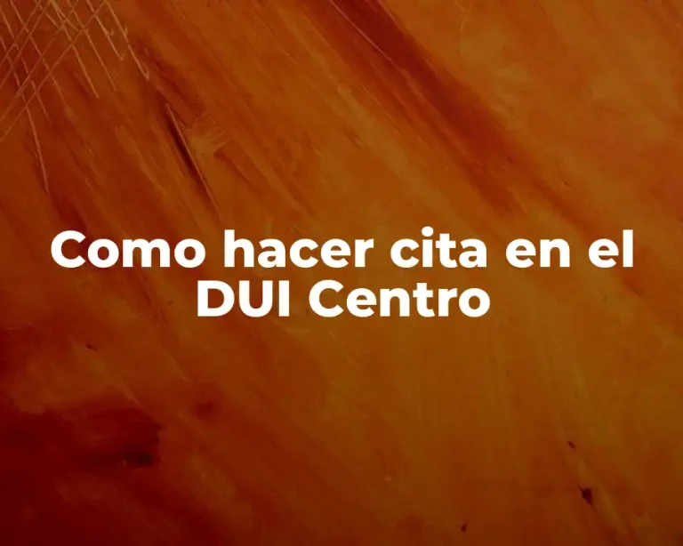 Como hacer cita en el DUI Centro