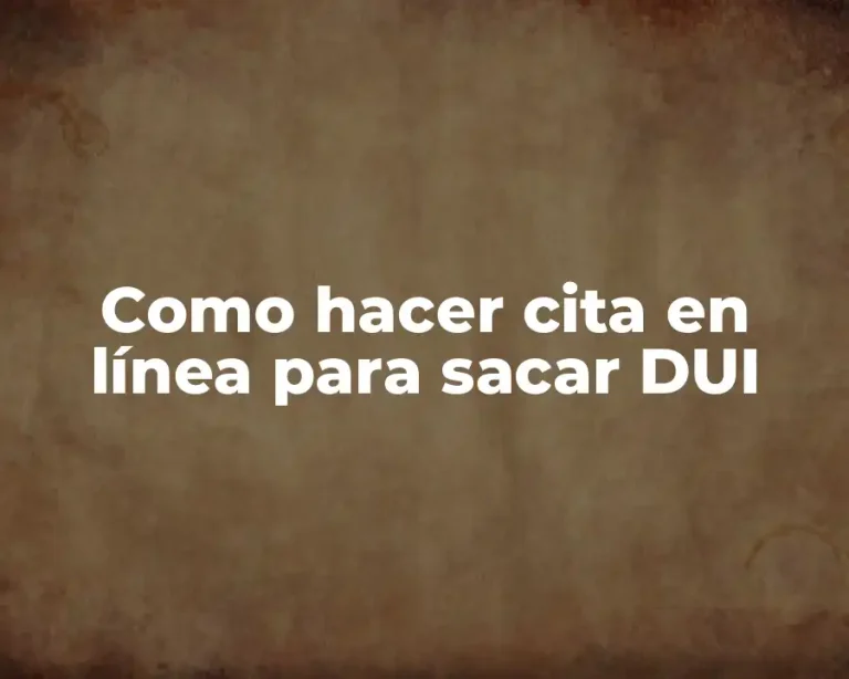Como hacer cita en línea para sacar DUI