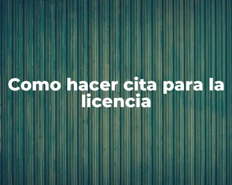 Como hacer cita para la licencia