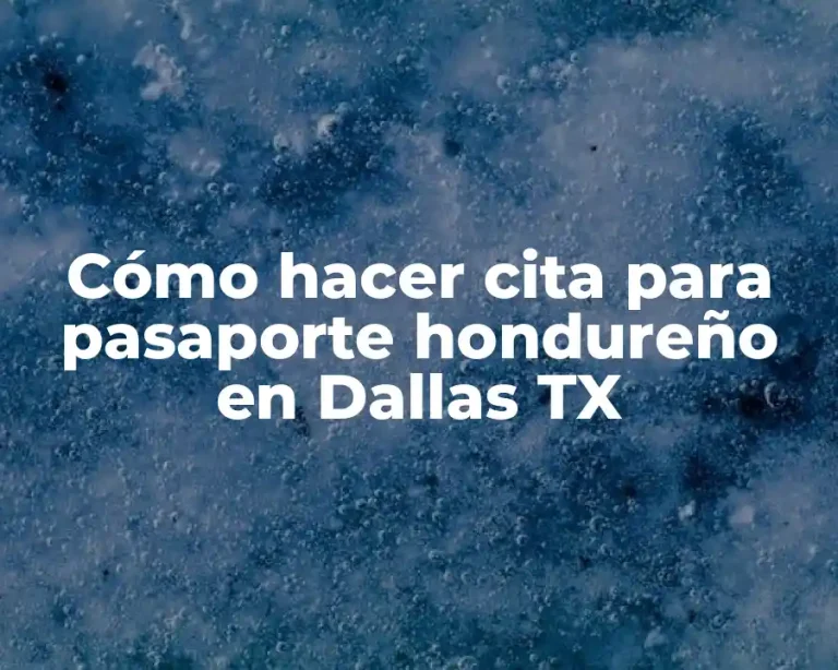 Cómo hacer cita para pasaporte hondureño en Dallas TX