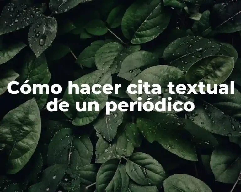 Cómo hacer cita textual de un periódico